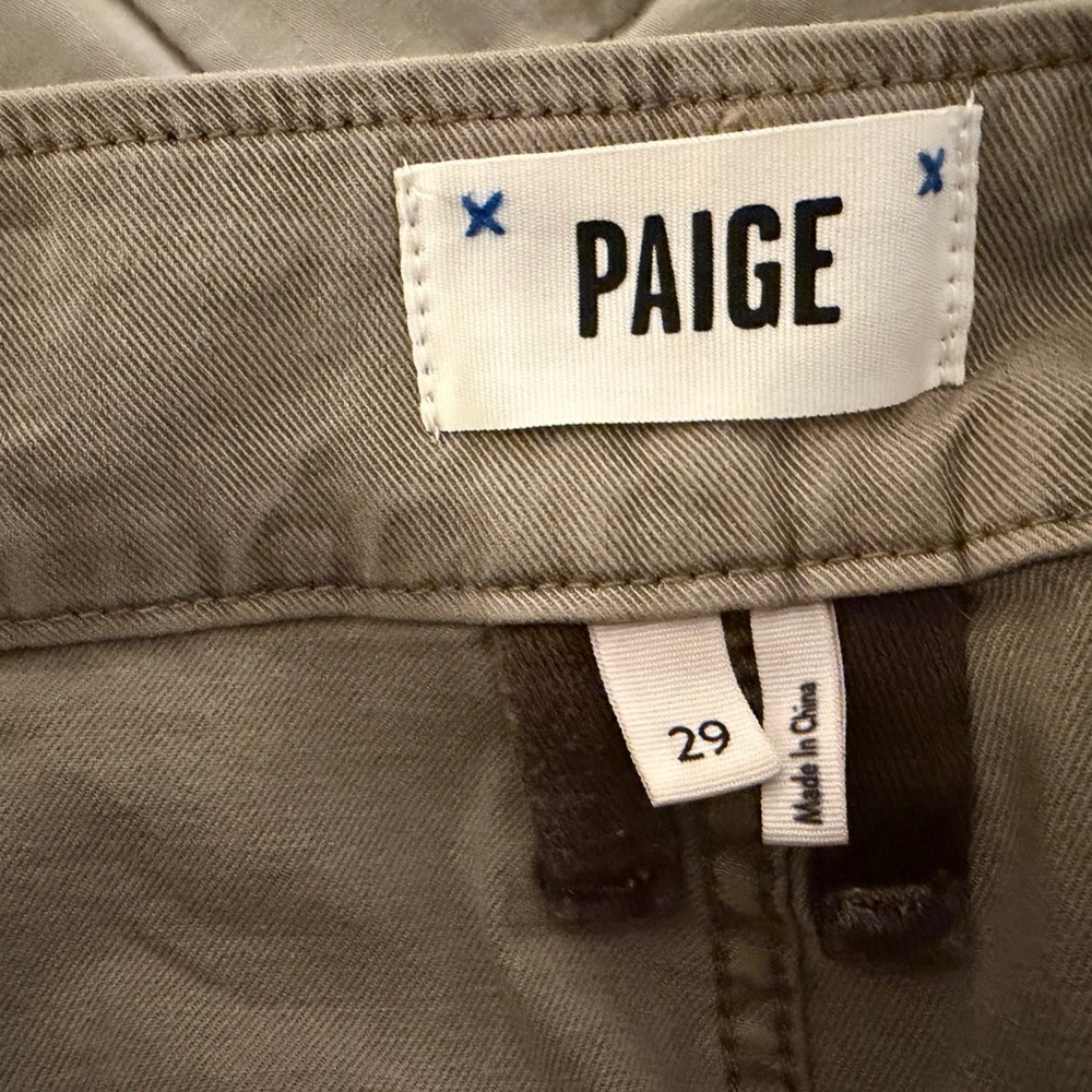 PAIGE High Waist Tan Belted Shorts - Picture 3 of 5